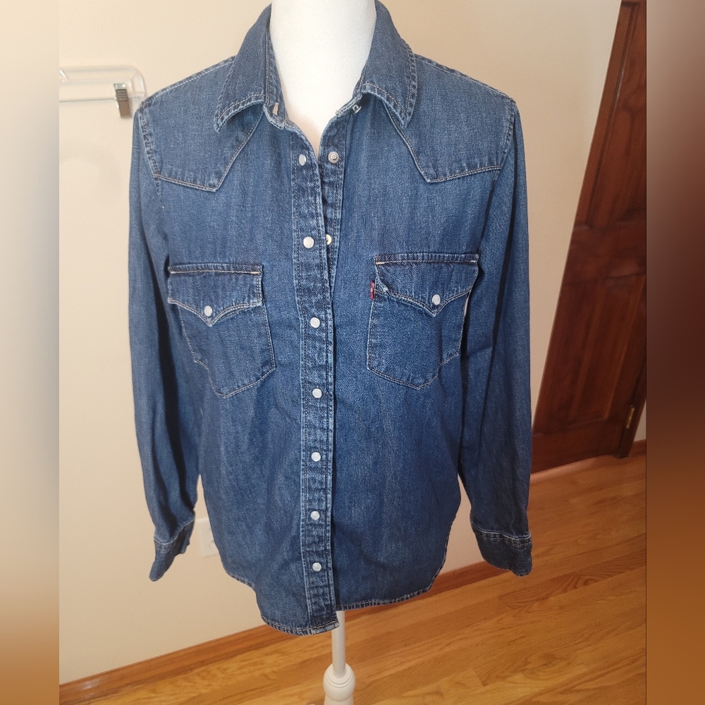 Levi's Blue Denim Button Down Shirt